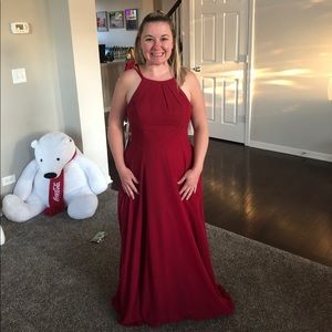 Azazie Melinda Burgundy bridesmaid dress